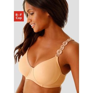 T-shirt Bh - Naadloos - Transparant en Basiskleur Bandjes - 82% Polyamide