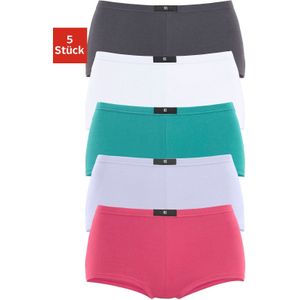 H.I.S - Hipster - Antraciet/Wit/Mint/Lila/Pink - Katoen - Set van 5