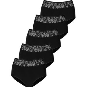 Vivance - Tailleslip - Zwart - Set van 5 - Elastische Katoenkwaliteit
