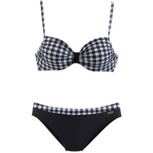 Look - Geruit - Beugelbikini - Zwart - Wit - Polyamide