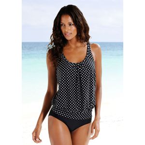 Look - Tankini - Zwart - Wit - Polyamide - Ingewerkte Softcups