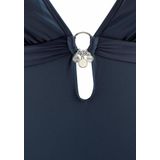 Beenlijn - Badpak - Donkerblauw - Zonder Beugels - Verwijderbare Softcups