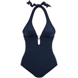 Beenlijn - Badpak - Donkerblauw - Zonder Beugels - Verwijderbare Softcups