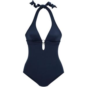 Beenlijn - Badpak - Donkerblauw - Zonder Beugels - Verwijderbare Softcups