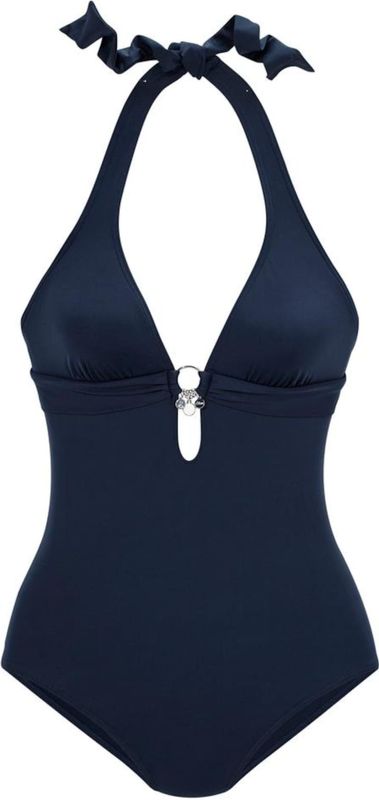 Beenlijn - Badpak - Donkerblauw - Zonder Beugels - Verwijderbare Softcups