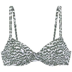 Look - Gedessineerd - Bikinitop - Olijf - Recycling-polyamide