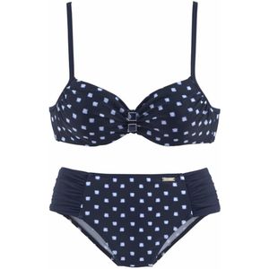 Look - Beugelbikini - Marine - Wit - Polyamide