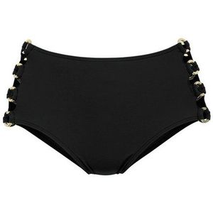 LASCANA Highwaist-Bikini-Hose »Italy«, Goldfarbene Zierringe