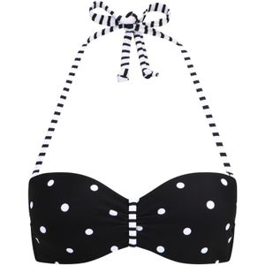 Look - Bandeau Bikini - Zwart/Wit - Gewatteerd - Met Beugel