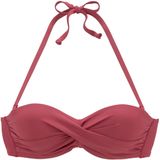 Unikleur Bandeau Bikini - Roestrood - Met Beugel - Met Sluiting Achter