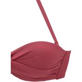 Unikleur Bandeau Bikini - Roestrood - Met Beugel - Met Sluiting Achter