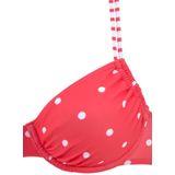 S.Oliver Voorgevormde Beugel Bikinitop met Stippen Rood/Wit