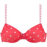 S.Oliver Voorgevormde Beugel Bikinitop met Stippen Rood/Wit