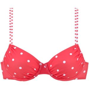 S.Oliver Voorgevormde Beugel Bikinitop met Stippen Rood/Wit