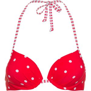 s.Oliver - Halterbikini - Rood-Wit - 80% Polyamide 20% Elasthanne Gerecycled