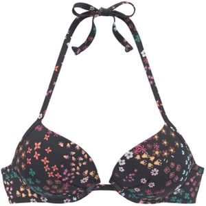 Bikini - Zwart - Gedessineerd - Gewatteerde Cups - Met Beugel