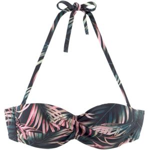 Look - Bandeau Bikini - Zwart - Gedessineerd - Met Striksluiting