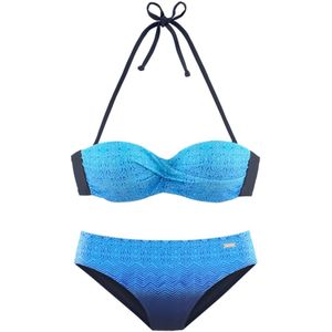 Beugelbikini - Blauw - Gedessineerd - Met Beugel