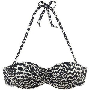 Look - Bandeau Bikini - Zwart - Crème - Gedessineerd Dierenprint