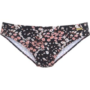 Look - Gebloemd Bikinibroekje - Zwart - Polyamide