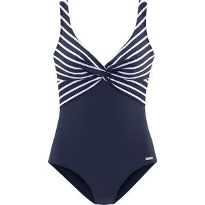 usha - BLUE LABEL - Gebreid Vest - Navy / Wit - Losse Pasvorm