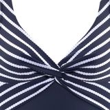 usha - BLUE LABEL - Gebreid Vest - Navy / Wit - Losse Pasvorm