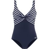 usha - BLUE LABEL - Gebreid Vest - Navy / Wit - Losse Pasvorm