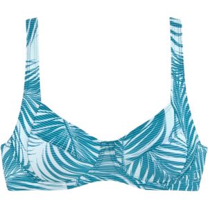 Look - Gedessineerd - Bikinitop - Petrol - Recycling-polyamide