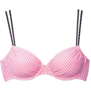 Bikini - Geruit - Roze - Zwart - Polyamide - Met Sluiting Achter