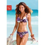 LASCANA Bügel-Bikini florales Design, Bikini-Hose mit Vordermieder, Hose mit Ziergürtel