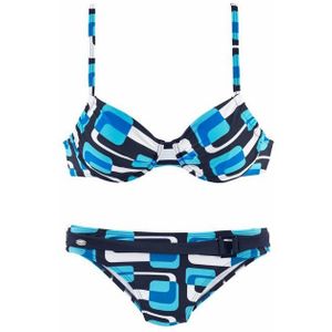 Look - Beugelbikini - Gedessineerd - Marine - Polyamide