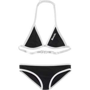 Unikleur Triangelbikini - Zwart - Polyamide - Logoprint