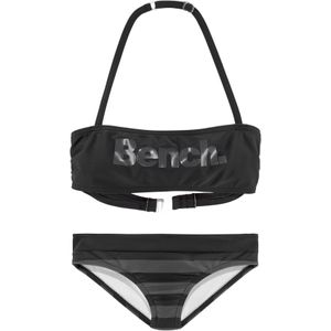 Unikleur Bandeau Bikini - Zwart/Grijs - Polyamide