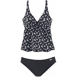 Lascana - Beugeltankini - Marine - Wit - 80% Polyamide, 20% Elastaan