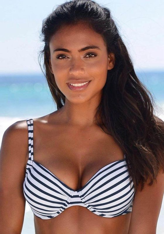 Bikinitopje - Wit - Marine - Gestreept - Polyamide - Xtra Life Lycra®