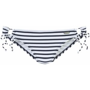 Look - Zwembroek - Wit/Marine Gestreept - Polyamide/Elastaan