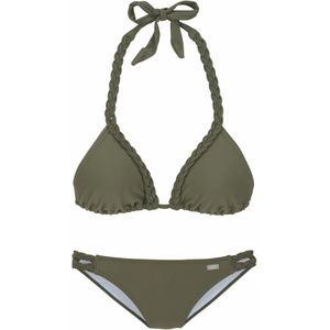 Look - Vlecht-look - Triangelbikini - Olijf - Polyamide