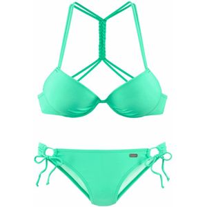 Unikleur - Beugelbikini - Mint - Vlecht-look - Gewatteerd