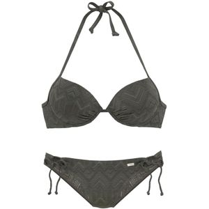 Look - Structuur Patroon - Push-up Bikini - Olijf - Gewatteerd