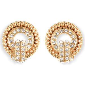 Grossé Clip Oorbellen - Oorclips Dames - Tourbillon - Goudkleurig - Kristal - Preciosa Crystals - Verguld - 20 x 18 mm - GJ64357