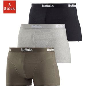 Buffalo Boxer Boxershorts für Herren (Packung, 3-St) mit Overlock-Nähten vorn