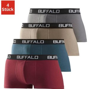 Buffalo Hipster, (Packung, 4 St.), knapp sitzende Boxershorts mit Kontrastbund aus Baumwollmischung