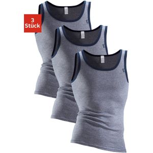 Clipper Exclusive Unterhemd »Tanktop für Herren«, (3 St.), modische Optik: Jeans meliert, tolle Baumwoll-Qualität
