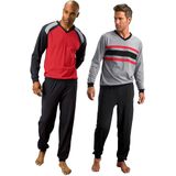 le jogger® Pyjama (Packung, 4 tlg., 2 Stück) Schlafanzug in langer Form