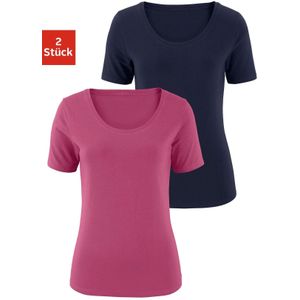 Vivance T-Shirt aus elastischer Baumwoll-Qualität (2er-Pack)