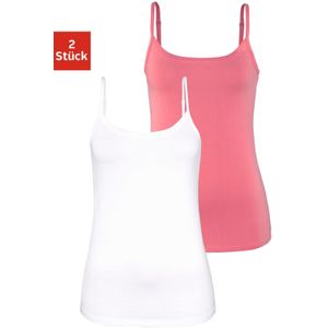 Vivance - Top met Spaghettibandjes - Abrikoos - Set van 2