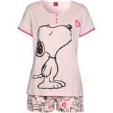 Peanuts Shortama met snoopy-hartprint (2-delig, 1 stuk)