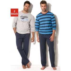 H.I.S Pyjama, (Packung, 4 tlg., 2 Stück), Schlafanzug mit unterschiedlichem Design