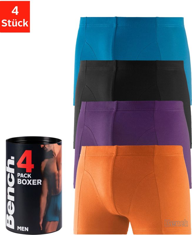 Bench. Boxer »Boxershorts für Herren«, (Dose, 4 St.), Unterhosen in der Dose mit kleinem Logodruck auf dem Bein