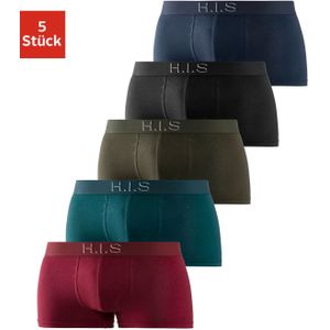 H.I.S Hipster, (Packung, 5 St.), knapp sitzende Boxershorts am Webbund mit Logoschriftzug mit 3D Effekt